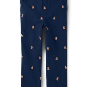 Gymboree Boys Schiffli Dog Twill Chino Pants - Prep School - Blue, Size 7